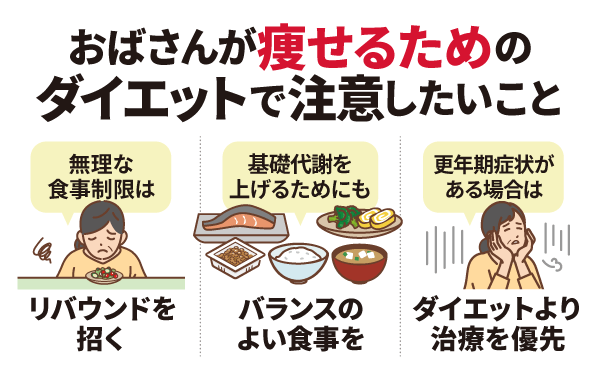 おばさんが痩せるためのダイエットで注意したいこと
